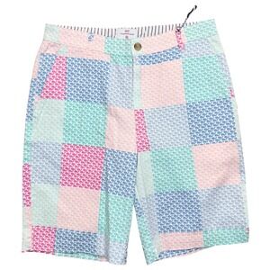 Vineyard Vines Mens 28 Waist Patchwork Bermuda Stretch Shorts 9" Inseam NWT